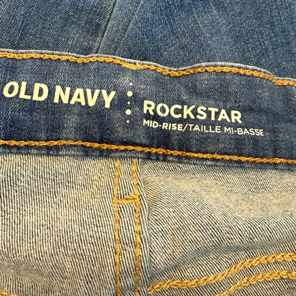 Old Navy Rockstar Jeans Skinny Mid-Rise Denim Color Jolene | Size 10 - Picture 7 of 9